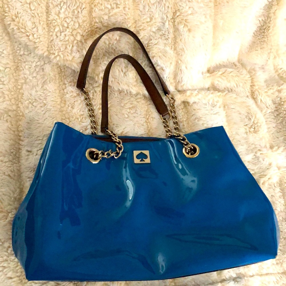 Kate Spade patent leather tote with chain strap